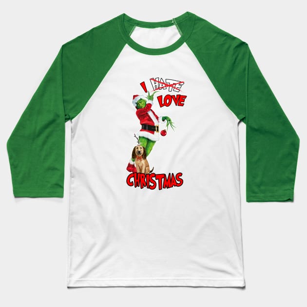 Happy Grinch Baseball T-Shirt by Fantasy Brush Designs